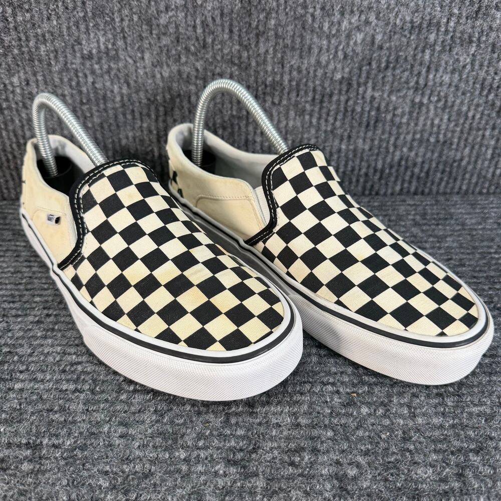 Vans Classic Slip On Womens 9 Black White Checkerboard Skate Shoes Sneakers
